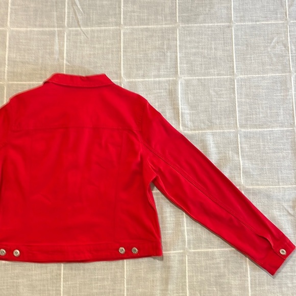 Motto Solid Red Denim Jacket Size L - Picture 11 of 12